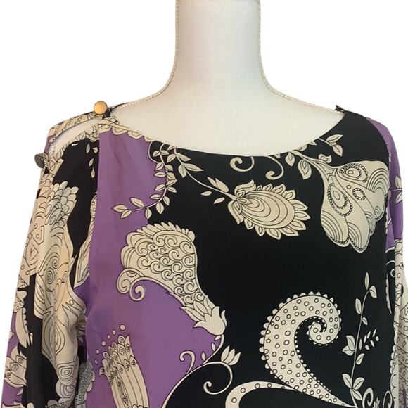 Alice & Trixie paisley silk shift dress, mod, 60s style, rich girl, medium - Picture 4 of 7